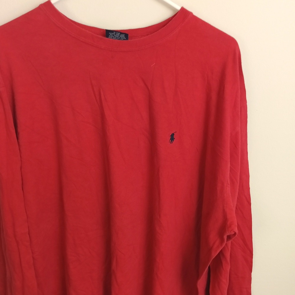 Polo Ralph Lauren Long Sleeve T-Shirt Mens XL Red Excellent Embroidered Pony